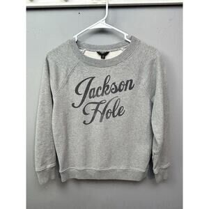 J‎ Crew Jackson Hole Wyoming Sweatshirt Womens XS Destination Gray Graphic